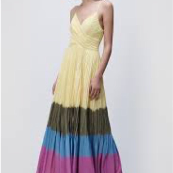 (35) NWT Jonathan Simkhai Milena Daffodil Dip Dye Dress - Picture 5 of 14